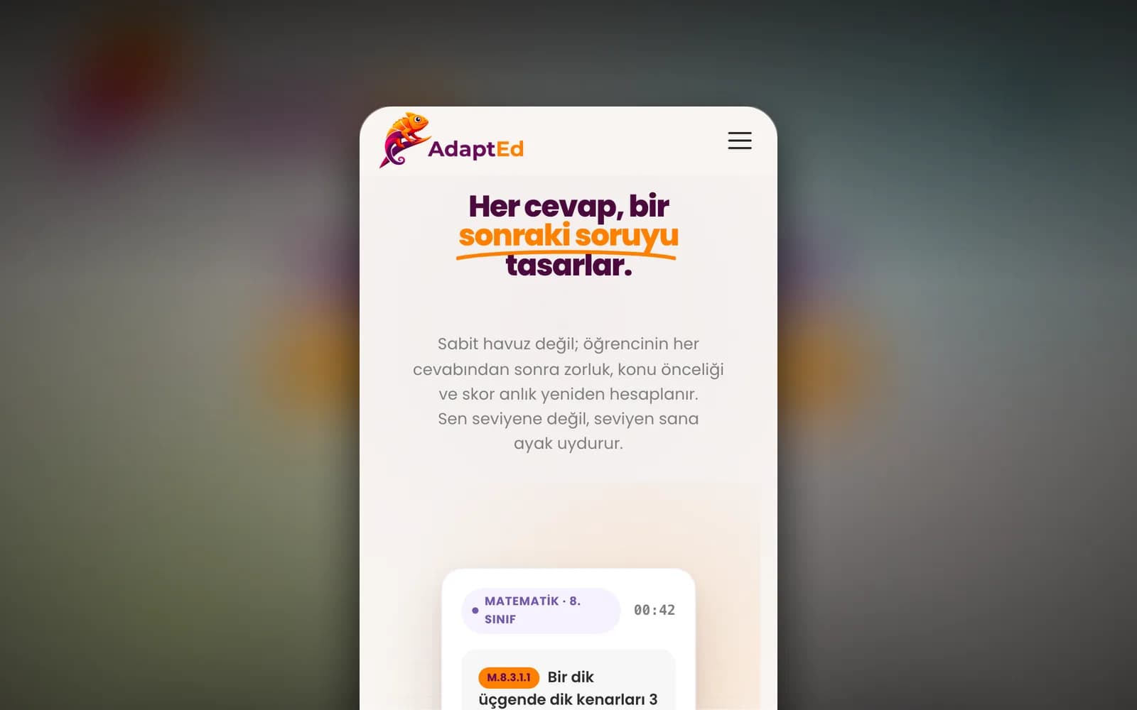 Adapted — Öğrenciye uyum sağlayan adaptif öğrenme platformu