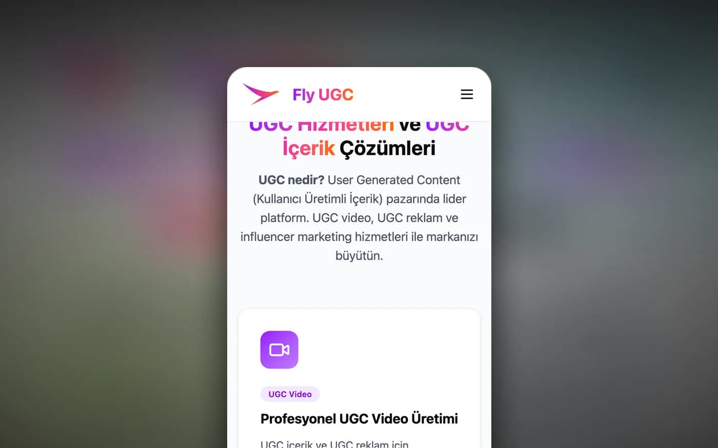 Fly UGC ana sayfa