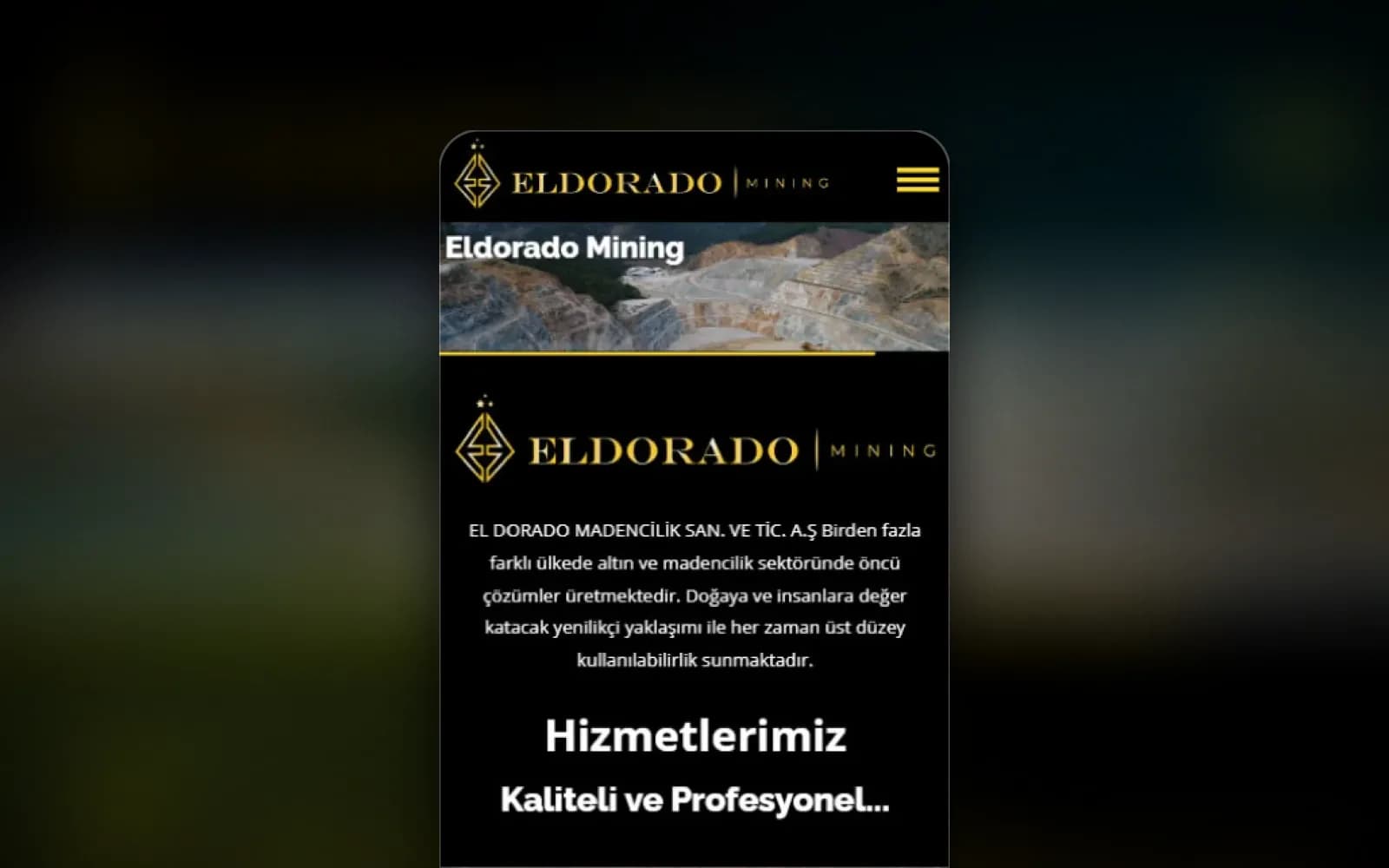 Eldorado Mining — Madencilik grubuna kurumsal vitrin