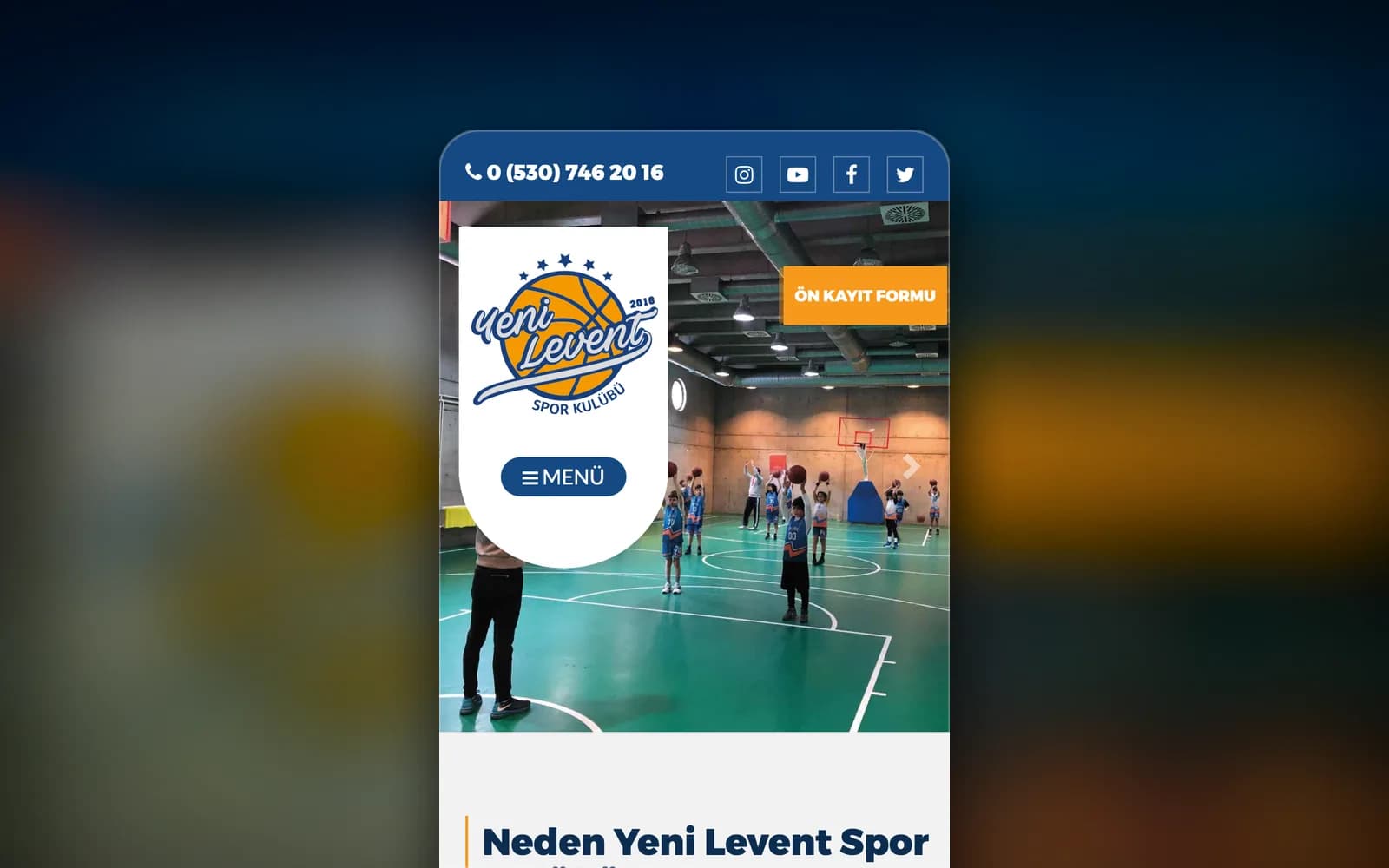 Yeni Levent Spor Kulübü — A presentation and events site for a basketball club