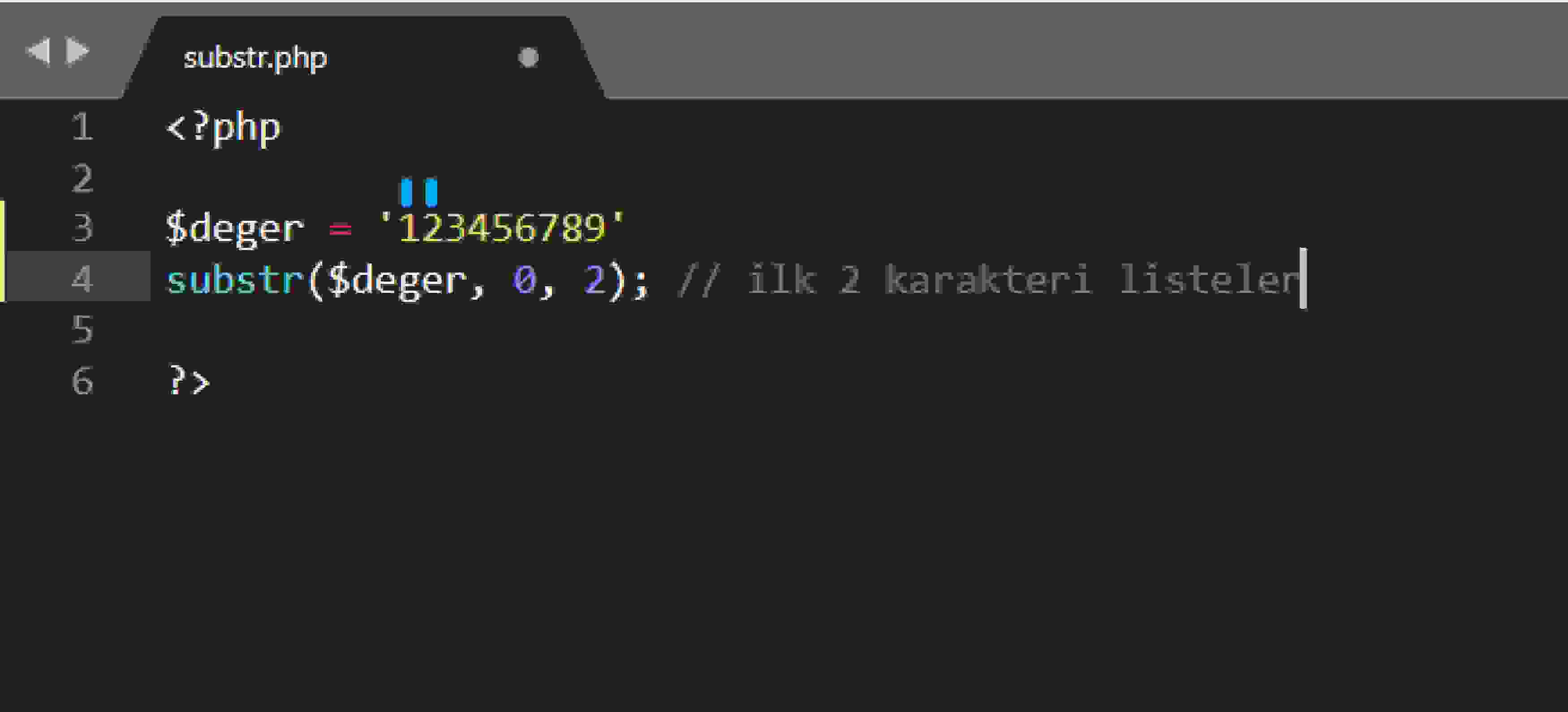 PHP Subbstr Kullanıımı